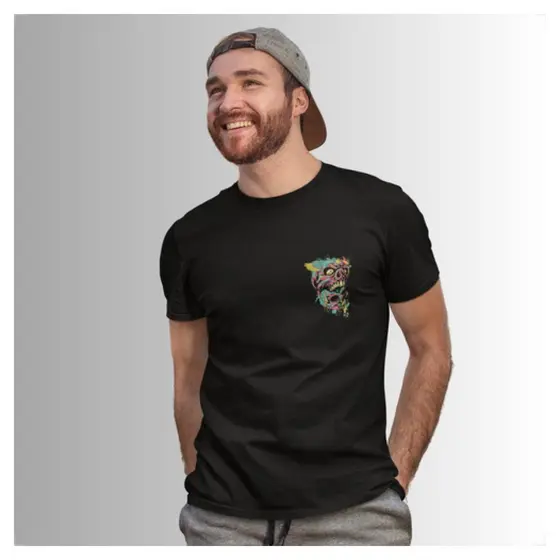 Camiseta Estampa Streetwear Caveira Colorido Grafite 2 Dtf