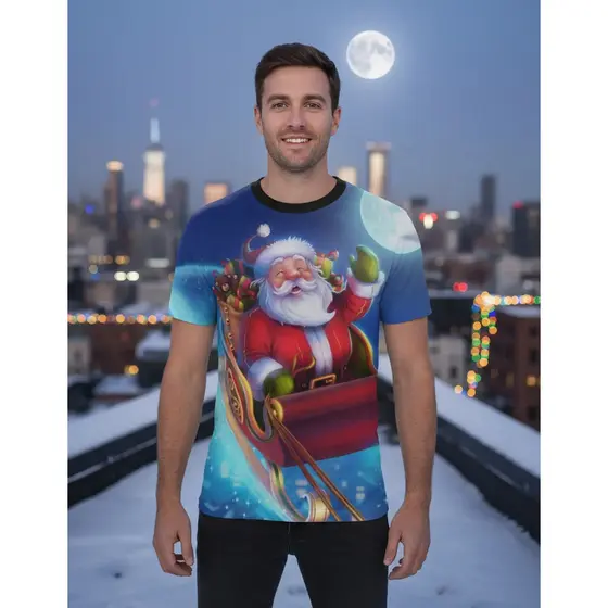 Camisa Camiseta Traje De Fim De Ano Natal Papai Noel 1