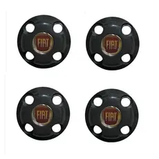 Jogo 4 Calotas Esportiva Roda De Ferro 4 Furos Fiat Vermelho  Aro 13 14 15 Uno Punto Fiorino Palio