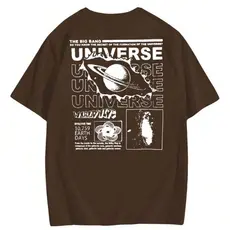 Camiseta Algodão Streetwear Estampada Universe Big Bang Estilo De Rua Unissex Lançamento