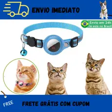 Coleira Pet Gato Cachorro Gps Airtag Apple Placa Identificação Anti-Perda Com Acessórios Sino