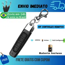 Controle de Portão Eletrônico Slim 433MHz/ Com Bateria/ Compatível com GAREN, CRONN, AGL