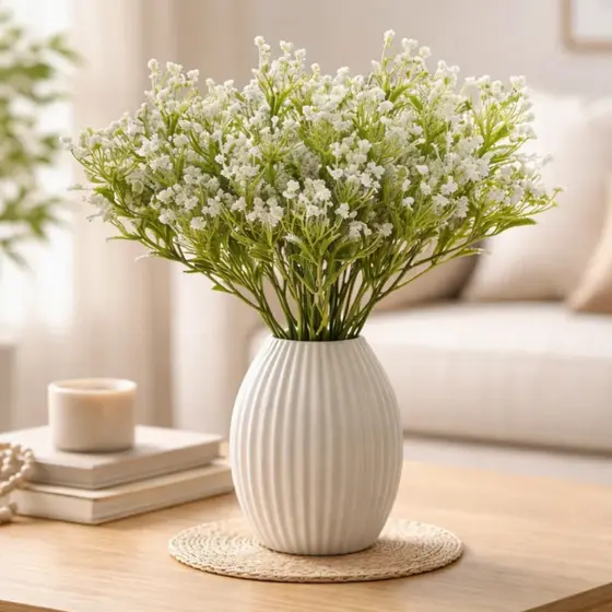Buquê Artificial de Mosquitinho decorativo – Efeito Neve 30cm decorativo jardim mesa festa casa