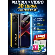 Película Poco X7 5G Película Curva 3D ou Película Protetor de câmera Brinde kit limpeza