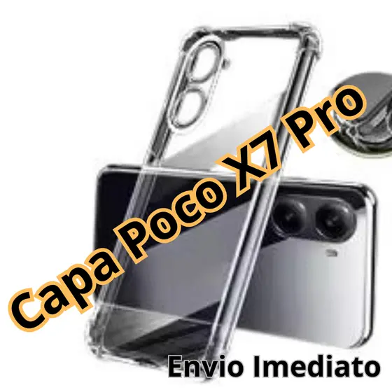 Capinha e Película Poco X7 Pro Capa Transparente + Película 3D Xiaomi brinde kit limpeza