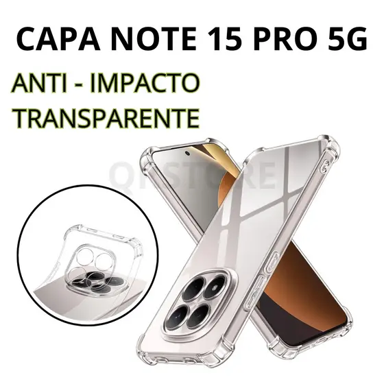 Capa para Redmi Note 15 Pro 4G e 5G Transparente Anti Impacto premium