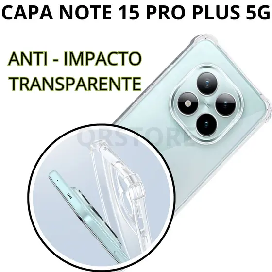 Capinha Transparente para Redmi Note 15 Pro Plus 5G Anti - Impacto / Película 3D