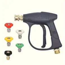 Gatilho Pistola Curta com 5 Bicos Coloridos Engate Rápido 1/4" para Lavadora de Alta Pressão WAP