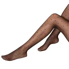 Meia Calça Poá Feminina - Meia Fina com Bolinhas Retrô Tamanho Único