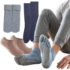 Kit 4 Pares Meias Masculinas Inverno Dedinho Antiderrapante Sapatilha Soft Térmica Fleece Conforto