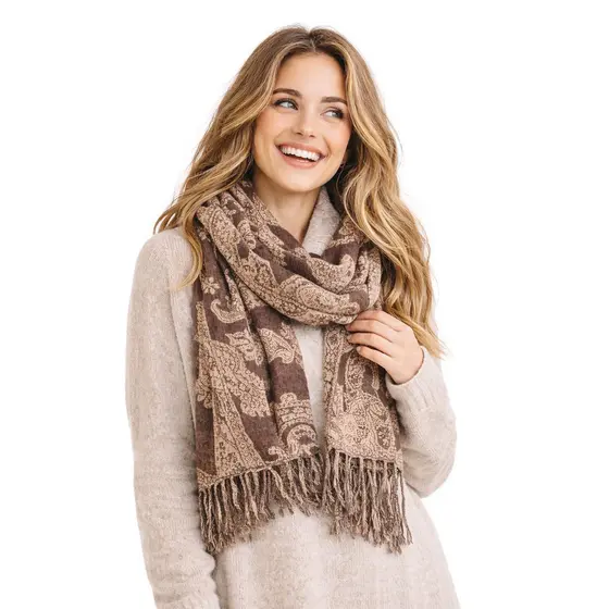 Pashmina Grossa Estampada Tipo Manta 1,85x66 Inverno - Macia Quentinha Elegante