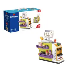 Brinquedo Infantil Conjunto de Estação de Supermercado com Luz e Som 61 Peças Xalingo - 62110