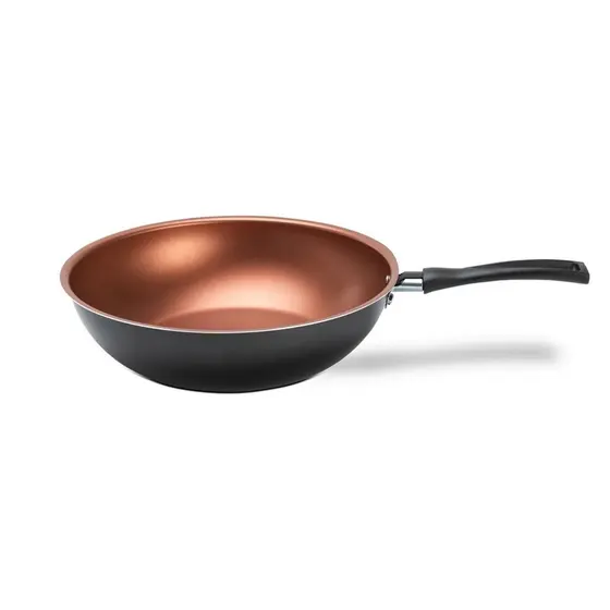 Panela Wok 3L Revestimento Pro-flon Antiaderente Cinza Range Linha Topázio Brinox - 7233/364