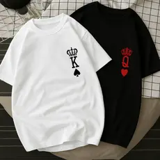 Kit Camiseta  Casal Rei e Rainha K Q Confortável Algodão Blusa Tendencia Namorados
