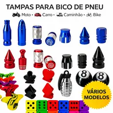 Tampa Bico Pneu Metal e plástico Tampa de Válvula Pino Roda para Moto Bike Bicicleta Carro Mobilete