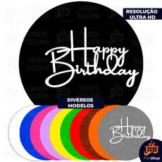 Capa Painel de Festa 50x50 CM - HAPPY BIRTHDAY - DIVERSAS CORES - Tecido Sublimado C/ Elástico SUBLISTAR