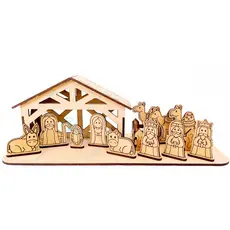 Presépio de Natal feita em MDF cru, sem pintura p/ Decoração de Natal lembrancinha