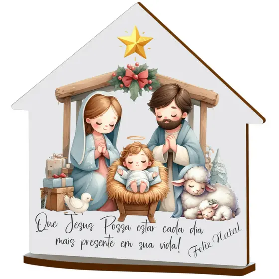10 Lembrancinhas De Natal presepio Mdf Impressão Colorida Mod 04