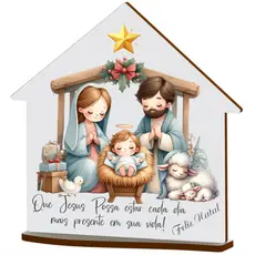 10 Lembrancinhas De Natal presepio Mdf Impressão Colorida Mod 04