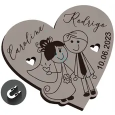 Kit Ímã de Geladeira para Lembrancinha de Casamento em MDF