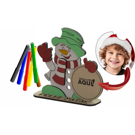 10 Lembrancinhas Boneco De Neve Natal P/ Colar Foto E Pintar