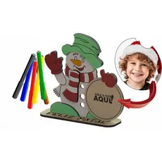 10 Lembrancinhas Boneco De Neve Natal P/ Colar Foto E Pintar