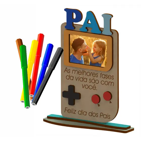 10 Lembrancinhas mod Game Boy Dia Dos Pais Mdf 3mm para colorir e colar Foto ideal para escolas