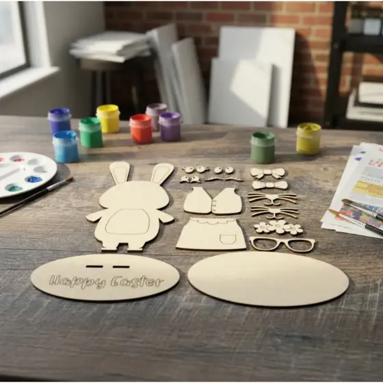 175 unidades coelho(a) MDF 3mm cru para montar e pintar ideal para escolas.