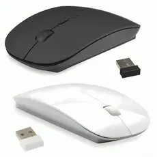 Mouse Sem Fio Wireless Led Rgb 2,4GHz + Plug USB Á Pilha Ergonômico Silencioso Mouse Sem Fio