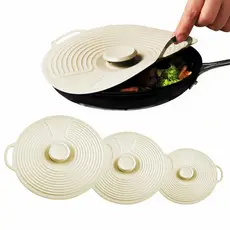 Kit 3 Tampas de Silicone Flexível Panela Pote Frigideira Vedação Hermética CASA