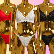 Kit com 3 Conjuntos Feminino Rendado Sem Bojo com Aro