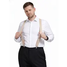 Suspensório Plus Size Masculino Tamanhos Especiais Bege
