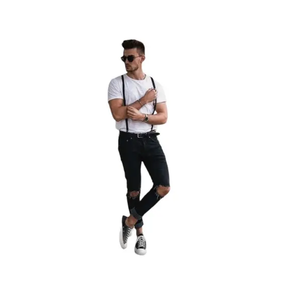 Kit 2 Suspensório Unissex Preto Ajustável Adulto Masculino e Feminino