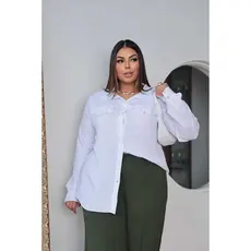 Blusa Camisa Feminina Manga Longa plus size 46 AO 54