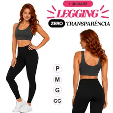 Legging Zero Transparencia Poliester/Elastano Academia Cós alto Treino Fitness CrossFit P M G GG