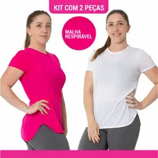 Kit 2 Camiseta Academia Furadinha DryFit Anti Suor, Anti Odor, Dia a Dia Blusa Feminina P M G GG