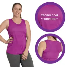 Regata Esportiva Feminina Dray Fit Academia, Corrida, Treino Fitness Poliester com Elastano P M G GG