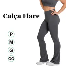 Calça Flare em Poliester e Elastano P M G GG