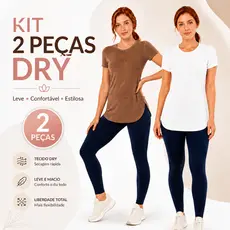Kit 2 Blusas Feminina Academia Basica Lisa Fresca Roupa Feminina Long DryFit Anti Odor P/GG