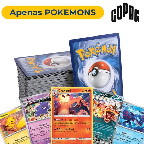 Cartas Pokemon Originais Lotes de 100,50,20 Cartas sem Repetições -Sem Energias ou Treinadores