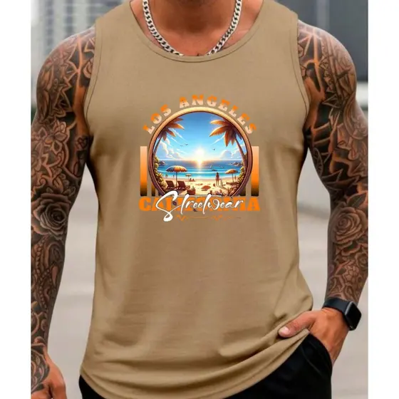 Regata Masculina Manga Curta Verão Regata 100% Algodão Gola Redonda Básica