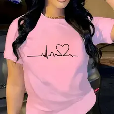 Camiseta Feminina Estampada Camisa 100% Algodão