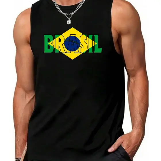 Regata Masculina Manga Curta Verão Regata 100% Algodão Gola Redonda Básica