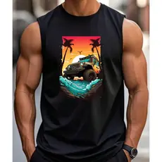 Regata Masculina Manga Curta Verão Regata 100% Algodão Gola Redonda Básica