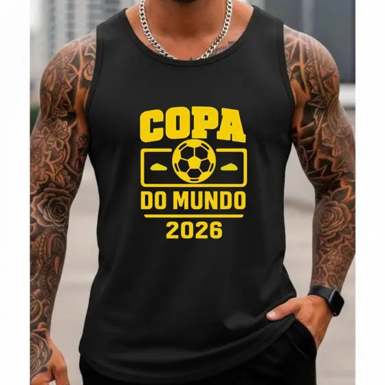 CAMISA REGATA MASCULINA REGATA 100% ALGODÃO PREMIUM INOVAÇAO PARA COPA