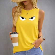 Regata camisa Feminina Sem Manga Gola Redonda Casual Modelo verão Academia Regata Confortável 100% algodão Malha Premium