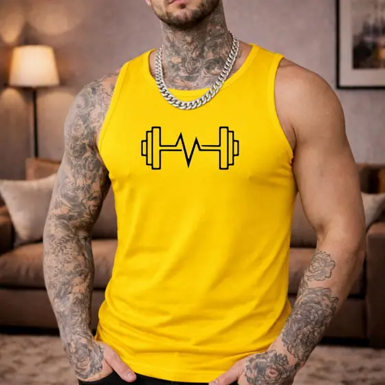 Camisa Regata Masculina Academia Algodão Brasil 100% Algodão Estampada Peso Batimento
