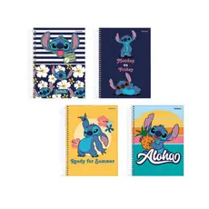 Caderno Stitch 1 Matéria Espiral Capa Dura Universitário 80 folhas