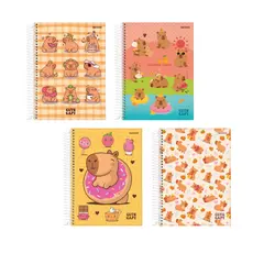 Caderno 1 Matéria Capivara Universitário 80 Folhas Capa Dura Espiral