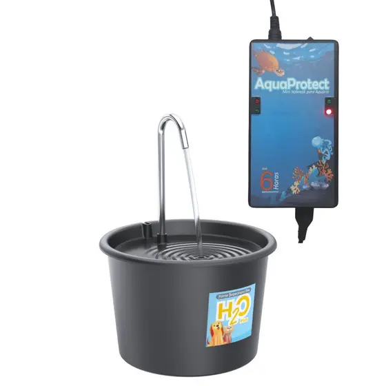 Fonte bebedouro H2O Plus Safe funciona até 6 horas sem energia